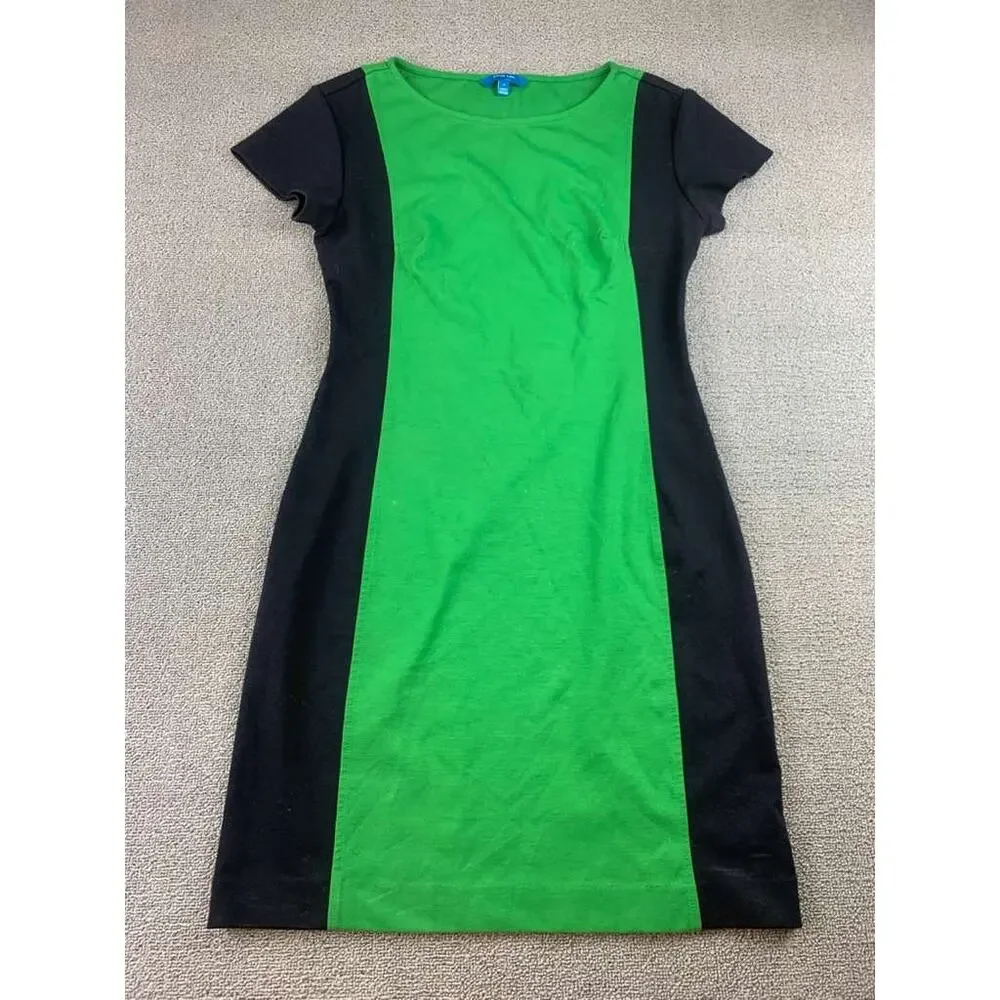 Derek‎ Lam For Design Nation Dress Women S Green Colorblock Short Sleeve Sheath